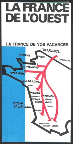 Vintage western france map - vintage,