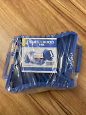 Pair Wheel Chocks Blue For Camping Caravan Motorhome Campervan Car Tyre Stopper