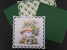 CARD MAKING 3 BASE DIECUTS & 1 TOPPER LILY OF THE VALLEY GNOME 6 CHOICE BIRTHDAY