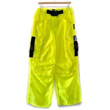 Cyberdog Vintage Neon Trousers Yellow Seatbelt strap Rave Pants S 32