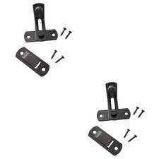  2 Pieces Sliding Barn Door Lock Gate Latches for Outdoor Fence Black Hinges