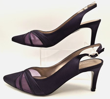 Jacques Very Ladies Purple Slingback Heel Shoes UK 4 EUR 37 Party Prom J1753
