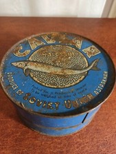 Vintage black caviar box tin