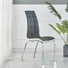 2/4/6X Faux Leather Dining Chairs PU Padded Seat Dining Room Kitchen Chair Set