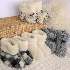 Sheep Merino's Pure Wool Boots Slippers Sheepskin Womens Ladies Cozy Foot 