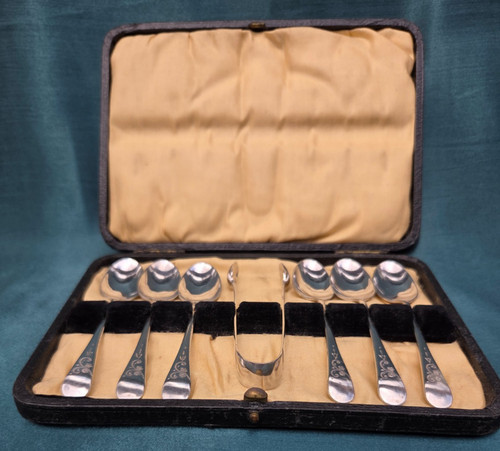 Vintage boxed silver plate - silver, 6