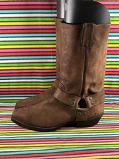 Vintage Men’s Sancho Cowboy Western Soft Leather Suede Riding Biker Boots Uk 9.5