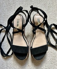 Ladies Woven Wedge Heel Sandals with Tie Leg Design, from Primark, size 5