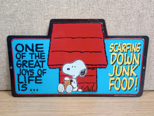 Vintage Peanuts Snoopy Tin Metal Sign "One Of The Greatest Joys In Life Is..."