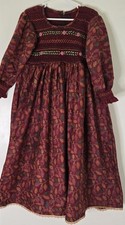 Maroon Smoke Embroidery Dress