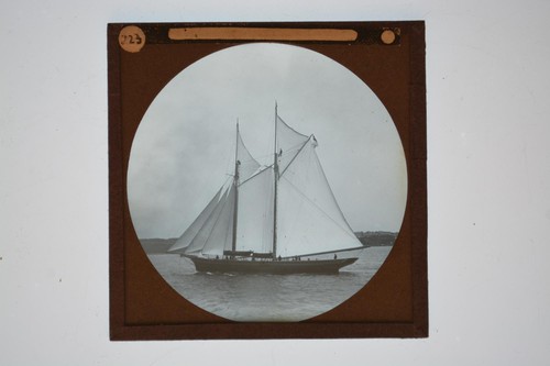 Two masted schooner sailing - two,
