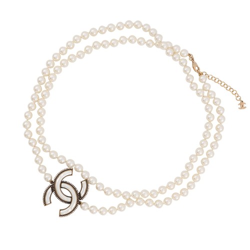 Chanel logo long necklace - cc,
