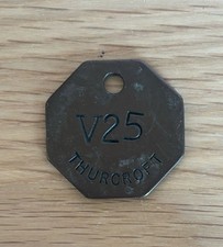 THURCROFT  V25 COLLIERY BRASS  PIT CHECK  MINING MEMROBILLIA  ~ Visitor~