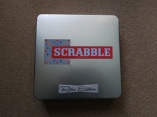 Scrabble Retro Edition Official Tin with Wooden Letters... Very Good Condition