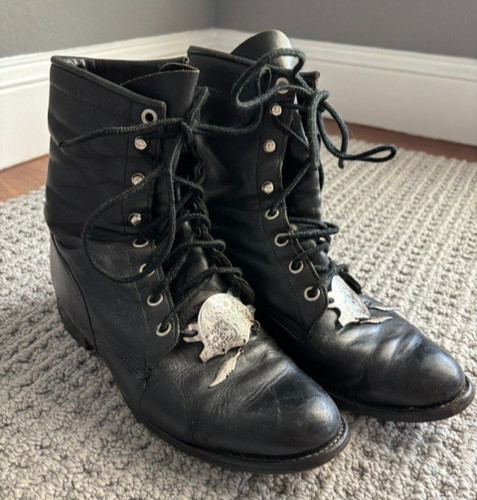 Vintage justin black - justin, leather