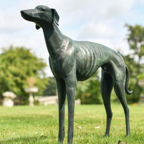 Decorative verdigris greyhound - decorative,