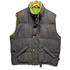 Toggi Down Feather Puffer Gilet Mens Medium Vest Grey Green Reversible Hiking