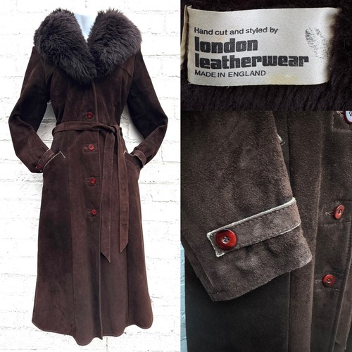 Vintage 1970s suede maxi - , coat