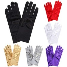 Ladies Short Wrist Gloves Smooth Satin For Party Dress Prom Evening Wedding