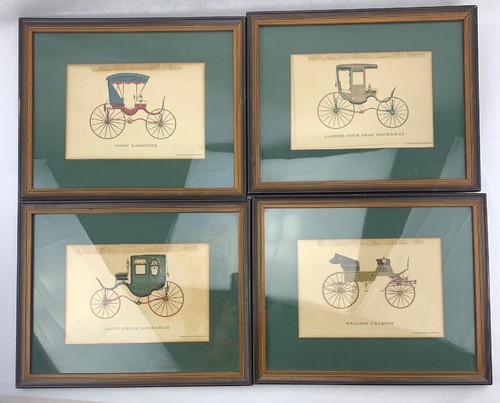 Vintage horse carriage - horse, framed