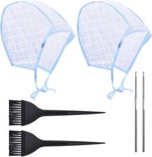 Hair Coloring Highlighting Cap 2 Hair Disposable Tipping Frosting Cap Hook Brush