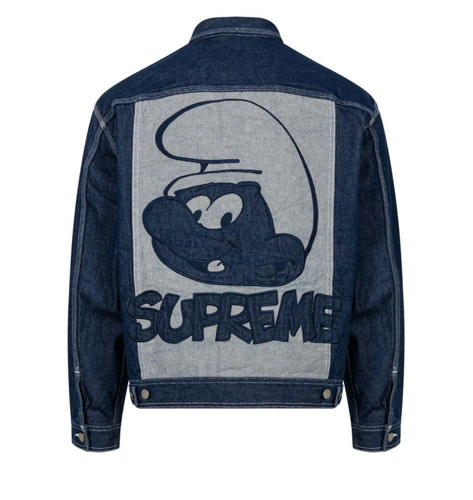 Supreme smurfs denim trucker - supreme,