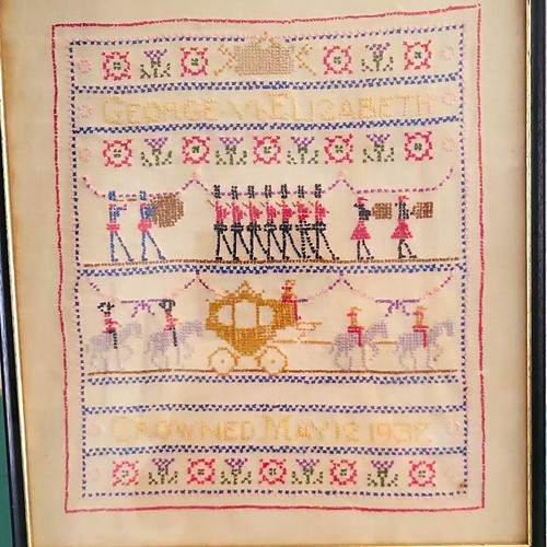Framed finished cross stitch - framed,