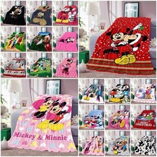 Minnie Mickey Mouse Warm Bed Soft Flannel Blanket Bedroom Sofa Bedspread Throw