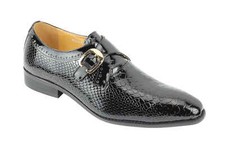 Mens Black Patent Snakeskin