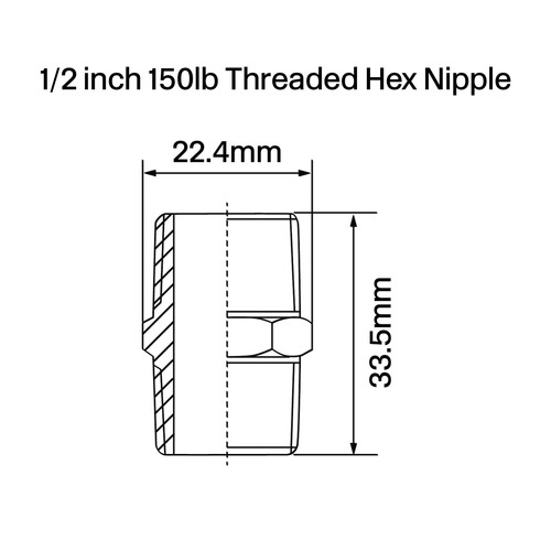 Bspt hexagon nipple - hexagon,