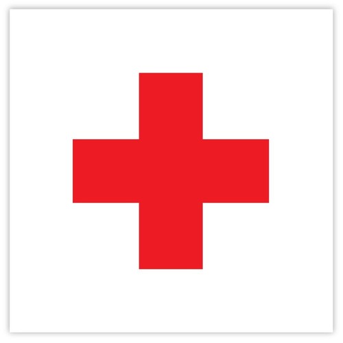 Red cross sticker - sticker, 4"