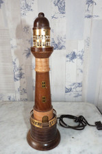 VINTAGE FRENCH WOODEN LIGHTHOUSE LAMP