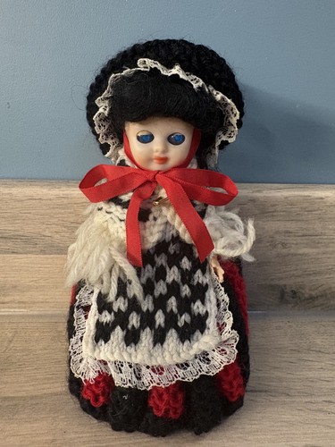 Vintage doll hand knitted - vintage,