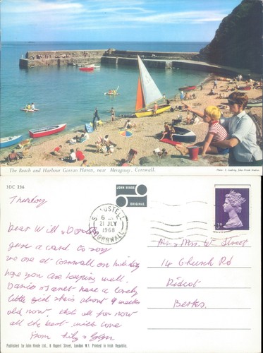 The beach and harbour gorran - and,