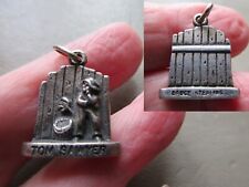 VINTAGE RARE USA STERLING SILVER BRUCE TOM SAWYER BOY FENCE FOB CHARM PENDANT