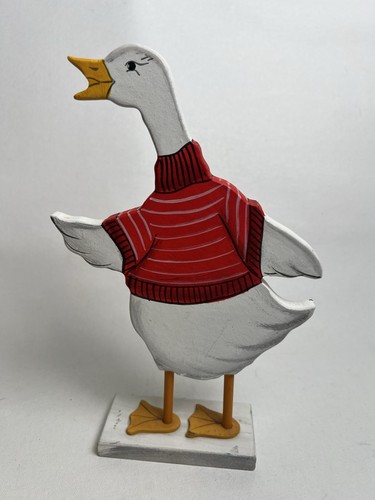 Hand painted wooden goose - wooden,