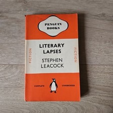 Vintage 1939 Literary Lapses Stephen Leacock Orange Paperback Penguin Book