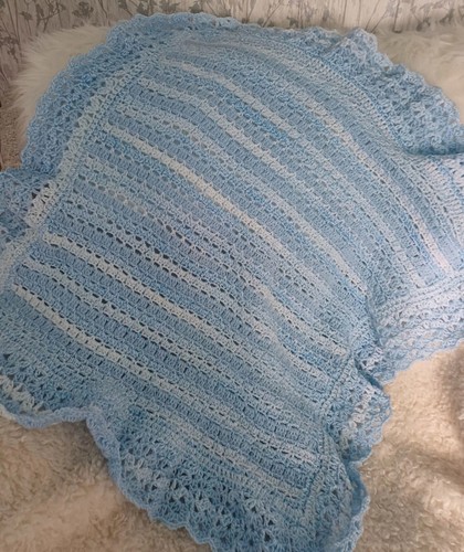 Baby shawl blue white - baby,