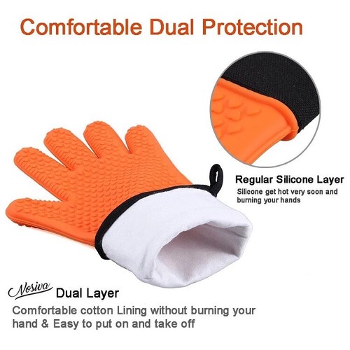 Silicone oven bbq gloves - silicone,