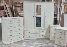 HANDMADE AYLESBURY  IVORY  CREAM S CUP HANDLES 4 PIECE BEDROOM SET NOT FLAT PACK