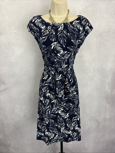 Apricot navy leaf print fit - apricot,