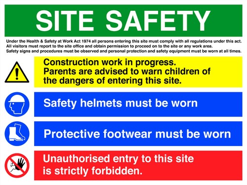 Building site safety signs - signs,