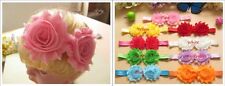 Baby Girl Novelty Style Flowers Hair Headband Shimmery Elastic Bow New