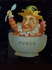 Antique Magic lantern Slipper  Slide Mr Punch & Judy c1870