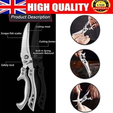 Poultry Shears Heavy Duty Kitchen Scissors with Non-Slip Handles UK_