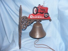 Farmall Tractor Bell Cast Iron Heavy Garden Fence Man Cave Shed Door Bell Farm