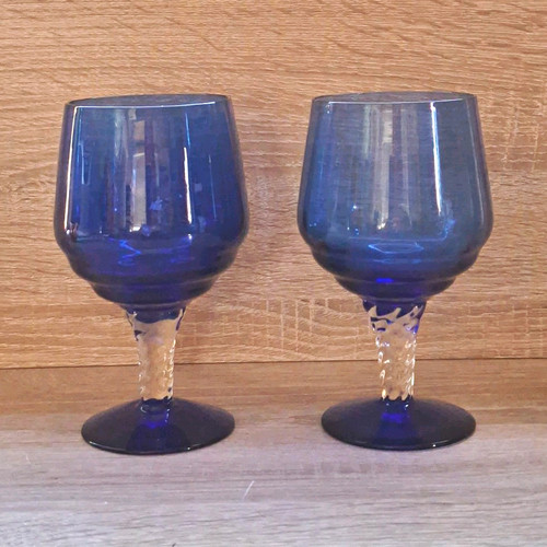 Vintage pair cobalt blue - cobalt, glass