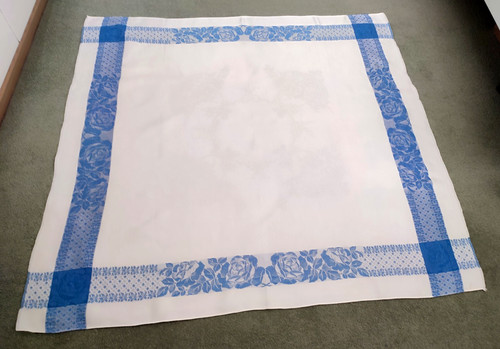 Vintage blue white damask - vintage,