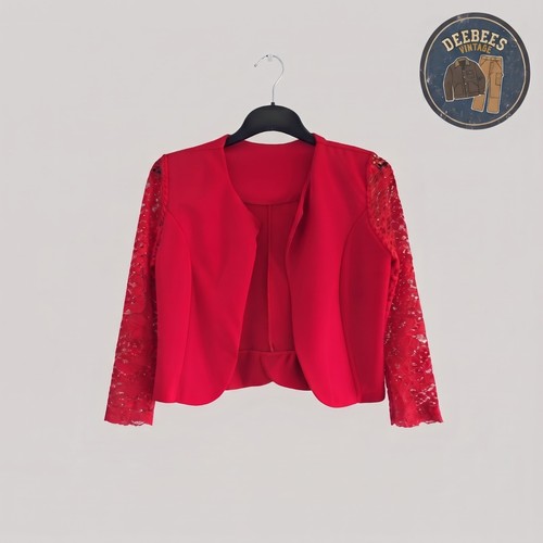 Red cropped bolero - cropped, with