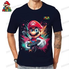 Super Mario Y2K 3D Print T-Shirt Men Kids Parent-Child Summer Streetwear Top